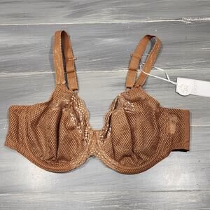Elomi Full Figure Charley Stretch‎ Lace Bra EL4382 US 40DD Cinnamon